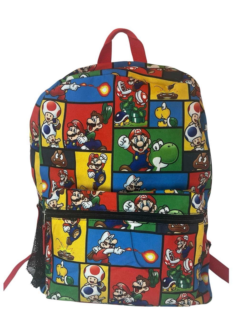 Unique Bioworld Super Mario Patchwork Kids Backpack Red/Blue/Yellow/Green/Black
